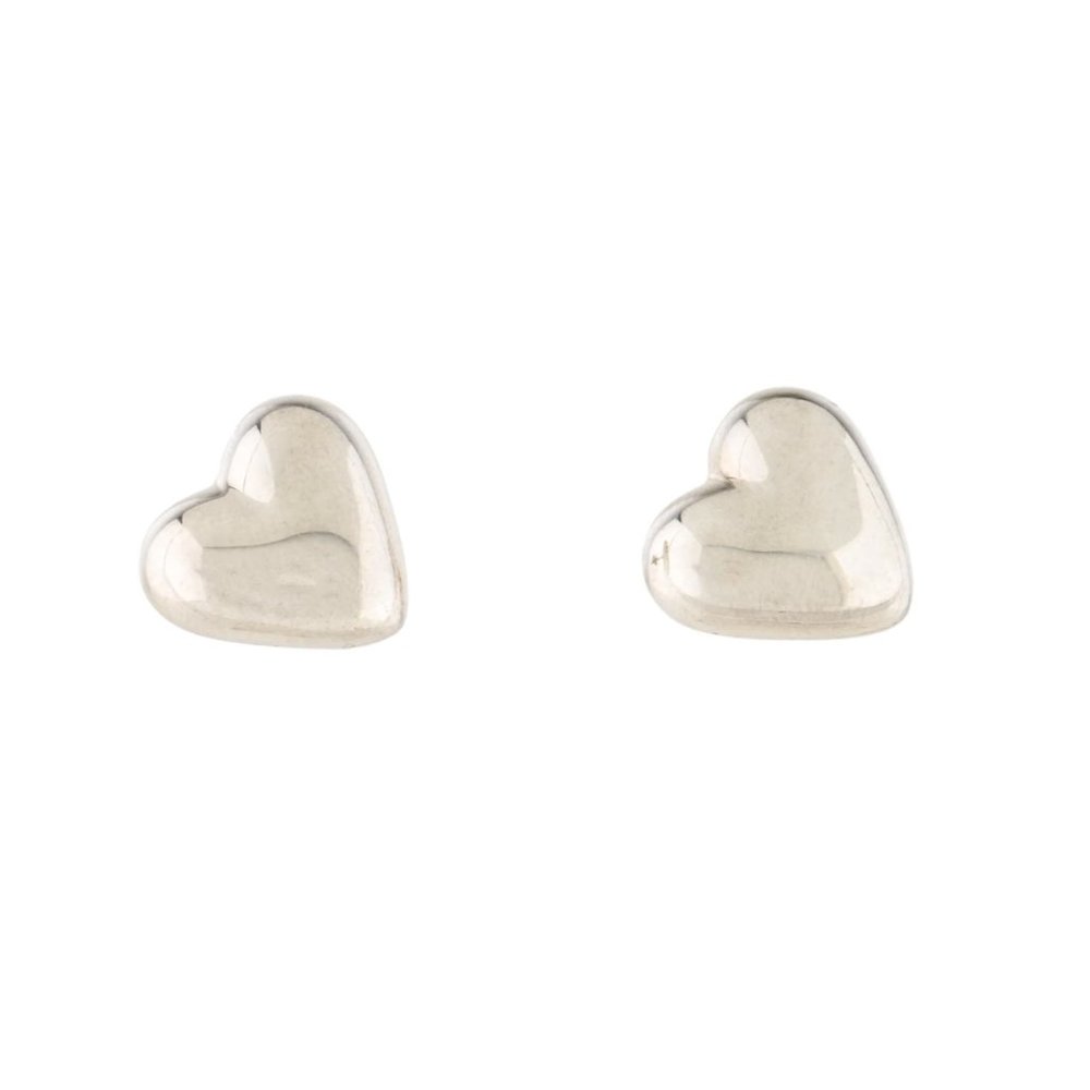 TIFFANY & CO. Puffed Heart Silver Earrings